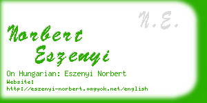 norbert eszenyi business card